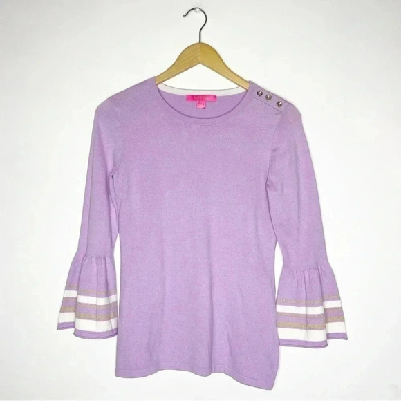 Lilly Pulitzer Purple Callee Bell Sleeve Sweater Size XS - Picture 2 of 8